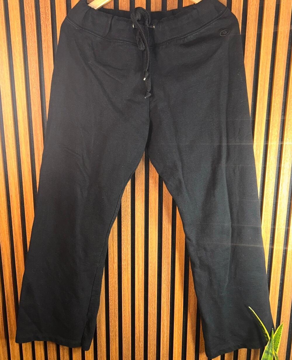 Champion Eco Authentic Black Fleece Sweatpants Drawstring Size L Soft Comfy